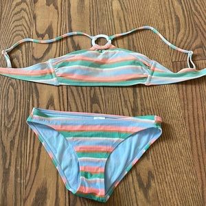 Striped tortoiseshell bikini